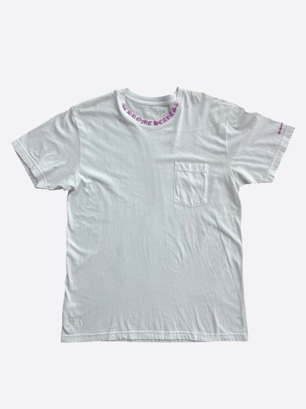 Chrome Hearts White & Purple Neck Logo T-Shirt